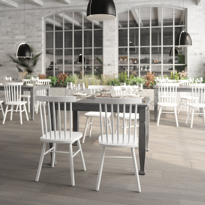 Gracie Oaks Solid Wood Commercial Grade Dining Table with Turned Legs